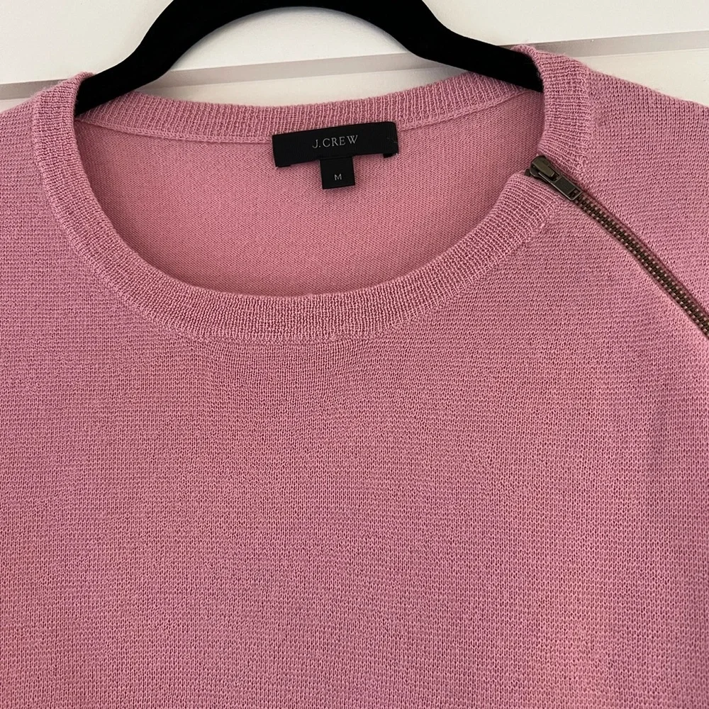 J. Crew Pink Merino Wool Sweater Sz M NWOT
